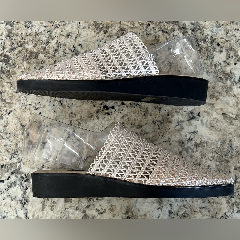 Karen Scott Shoreline Woven Sandals Mules Flats White Textured Comfy Size 6 - Picture 6 of 9